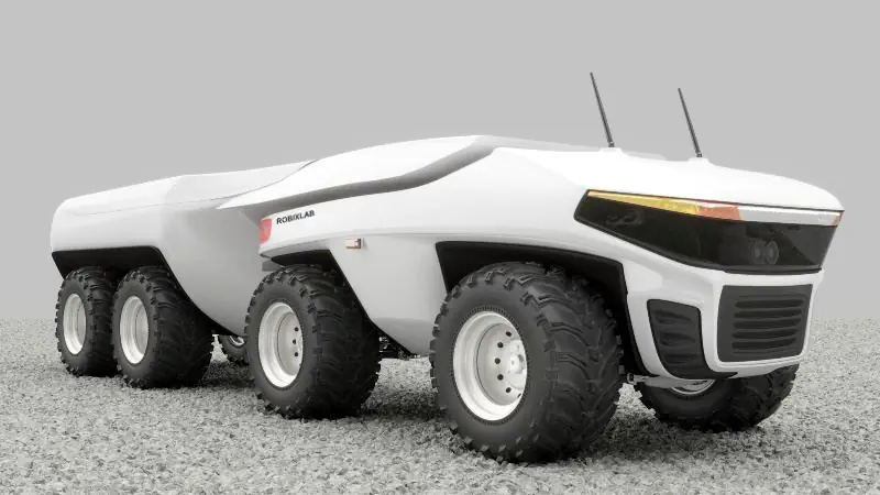 concept de Rover sans pilote pour le transport de semi-remorques sur le territoire des entreprises industrielles