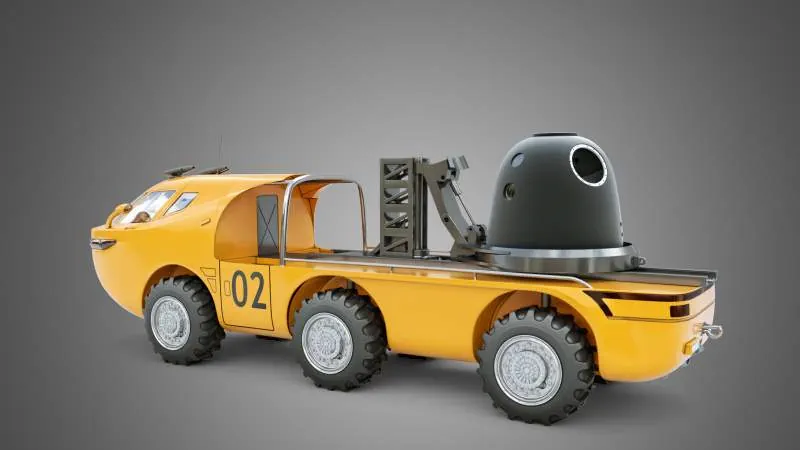 cargo all-terrain vehicle for transportation of the capsule of the space lander