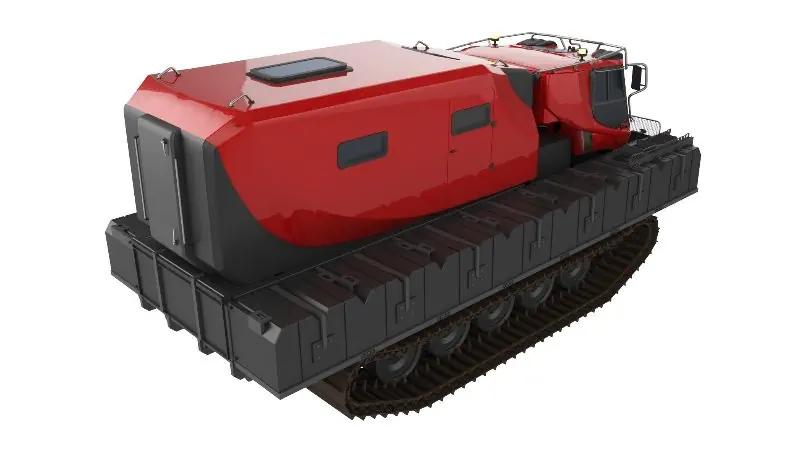 removable container module in the back of an all-terrain vehicle